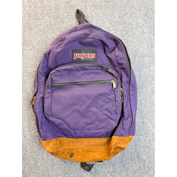 Jansport Other - Vintage JanSport Backpack Purple Suede Bottom Made in USA Hiking School Bag Y2K